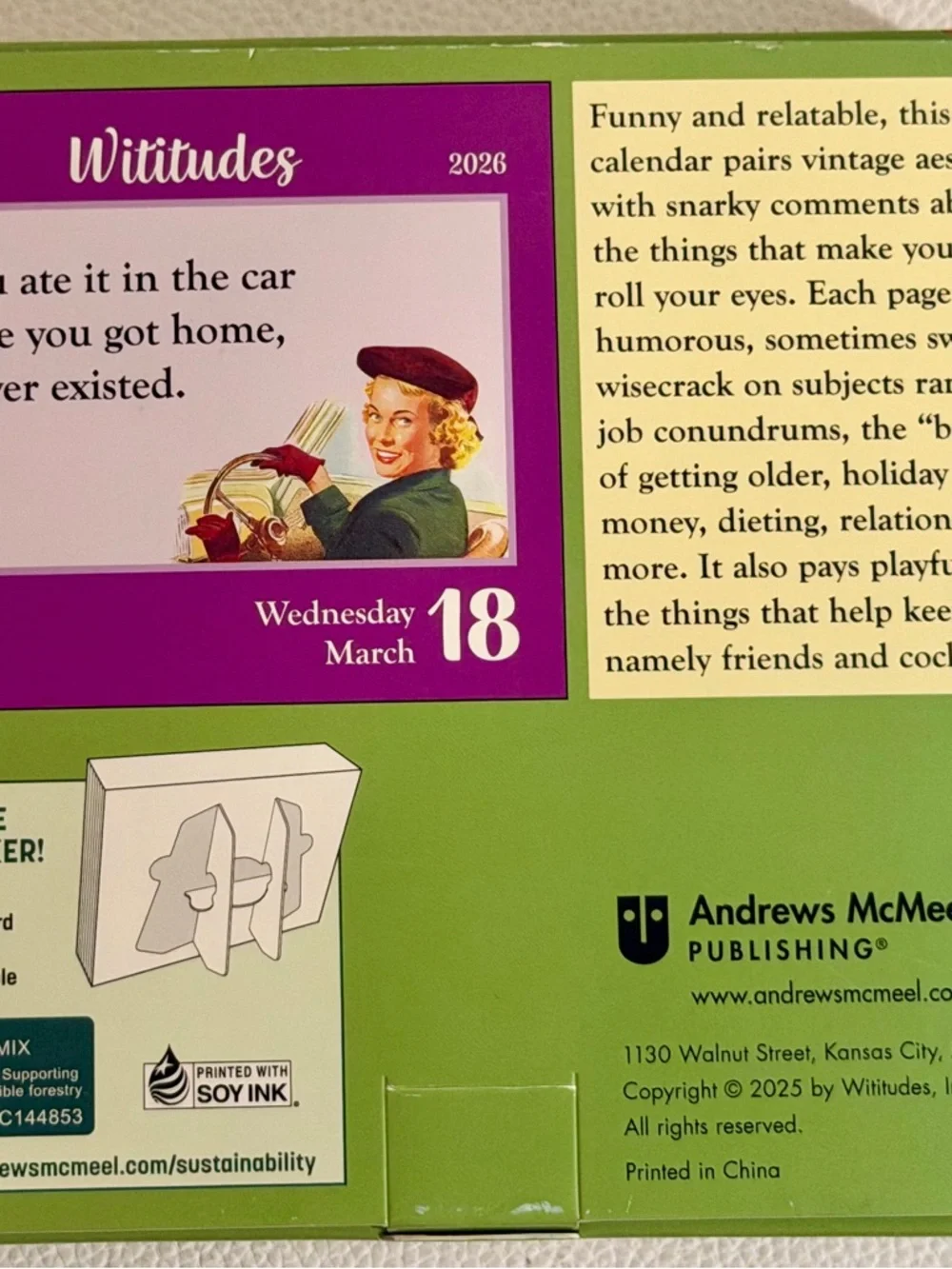 2026 Wititudes Daily Desk Calendar Funny Witty Decor Office Humor Andrews McMeel